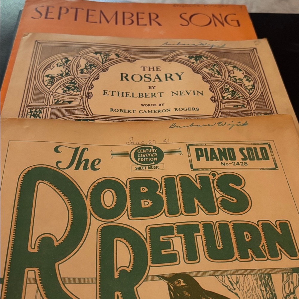 September Song/ the Rosary/Robin returns Sheet Music